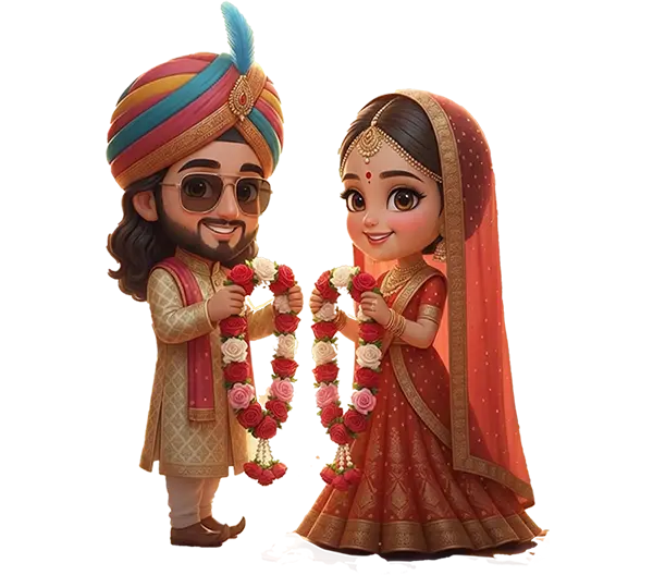 Beautiful Semi-Pixar Wedding Couple